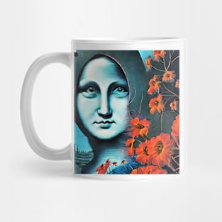 Mona Lisa with flowers Mug